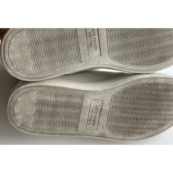 KATE SPADE Angelise White Gold Leather Lace Up Low Top Sneakers Size 8B - Picture 8 of 16